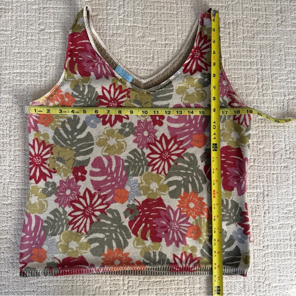 Sigrid Olsen Floral Tank Top in Red, Pink, Orange, Green, Cream - Picture 7 of 11